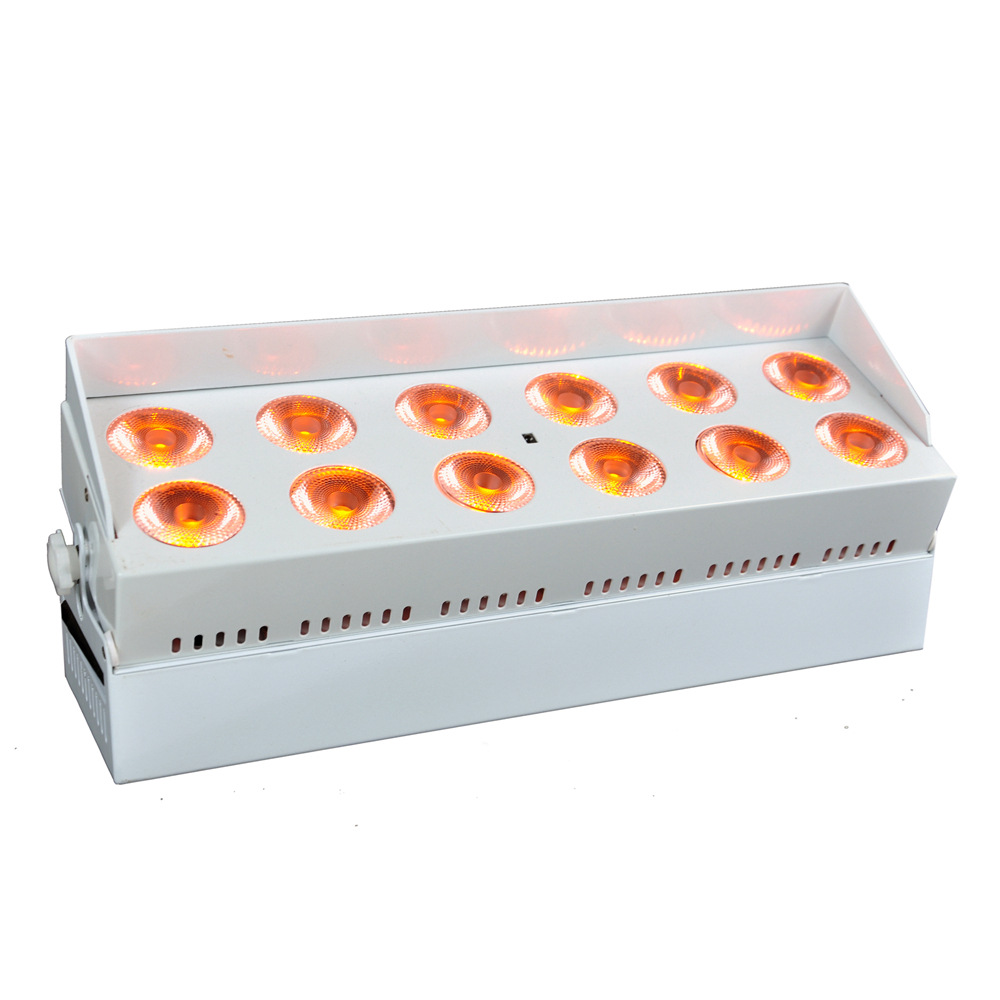 12pcs Battery Phone Control White/Black Shell LED Wall Washer FD-AB1218A