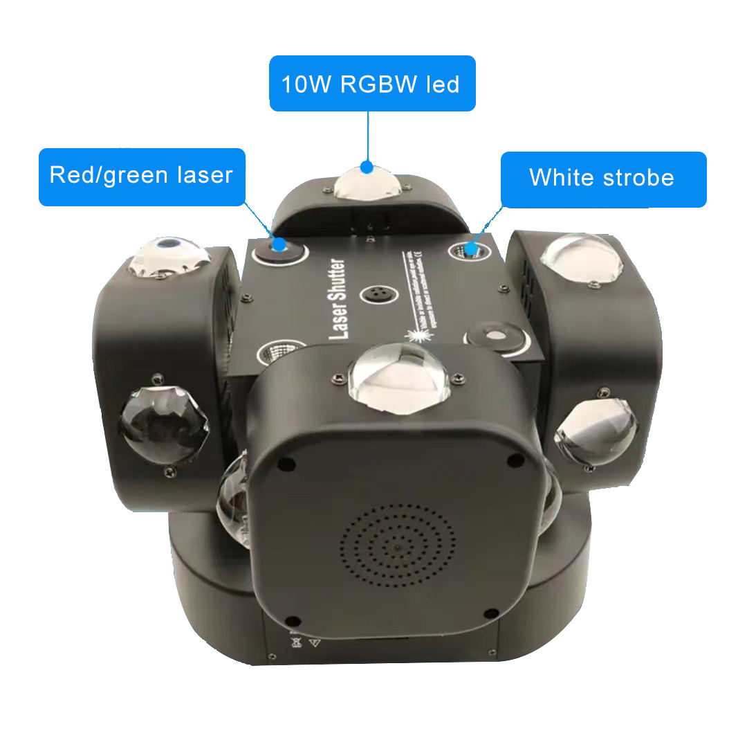 Four Head Rotating Laser Light Full Color Beam Stage Light FD-ML004